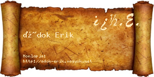 Ádok Erik névjegykártya