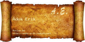 Ádok Erik névjegykártya